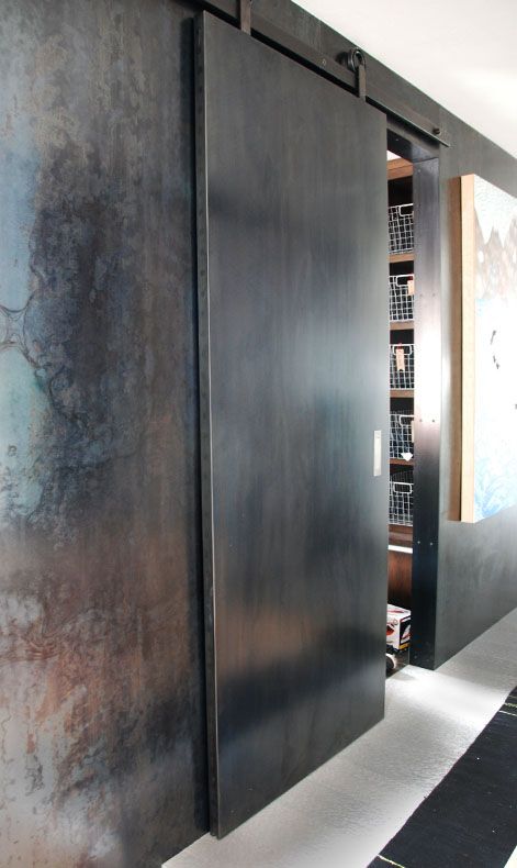 315322411429547982_Blackened Steel Sliding Door - Brandner Design_Brandner Design Steel Sliding Doors
